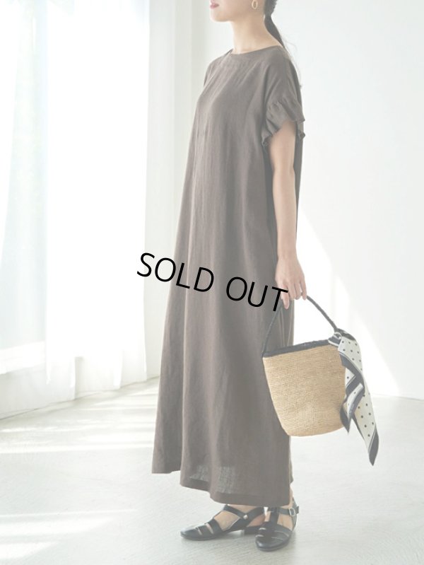 画像6: PONT DE CHALONS / ポンデシャロン リネンフリル袖ワンピース (6)
