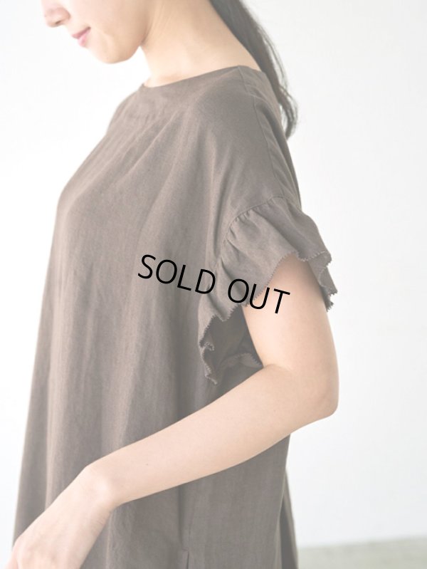 画像3: PONT DE CHALONS / ポンデシャロン リネンフリル袖ワンピース (3)