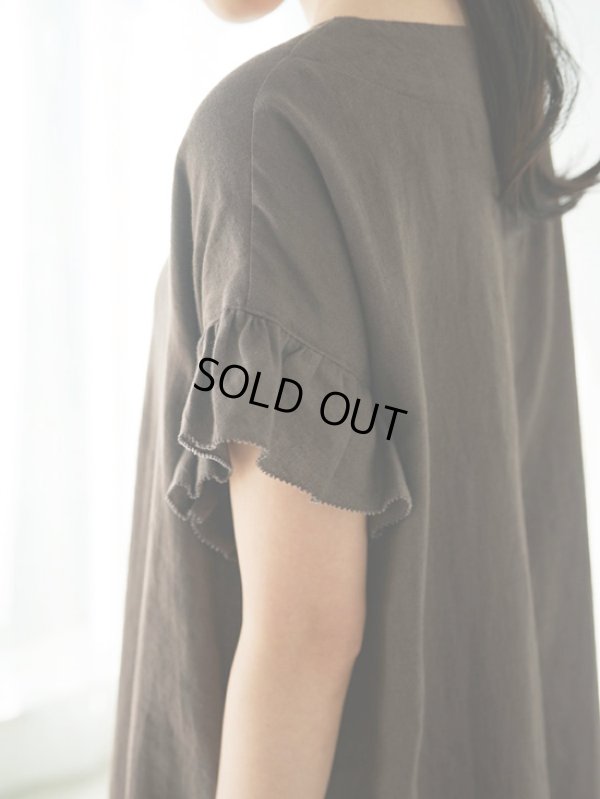 画像4: PONT DE CHALONS / ポンデシャロン リネンフリル袖ワンピース (4)