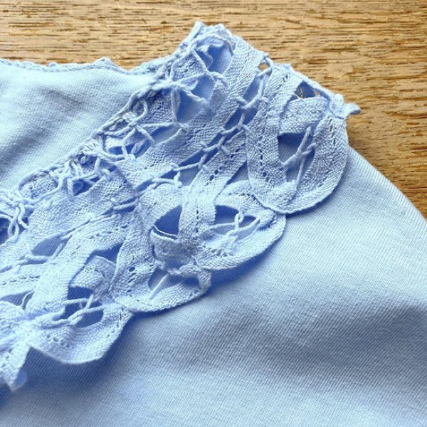 画像9: tumugu / ツムグ コットン天竺×バテンレース Vネックプルオーバー (9)