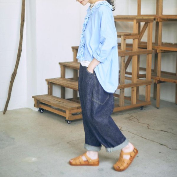 画像5: tumugu / ツムグ コットン天竺×バテンレース Vネックプルオーバー (5)