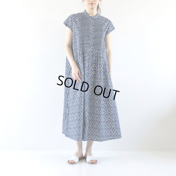画像3: sosotto / ソソット ツタ柄細ピンタック ウエストドロスト フレンチワンピース (3)