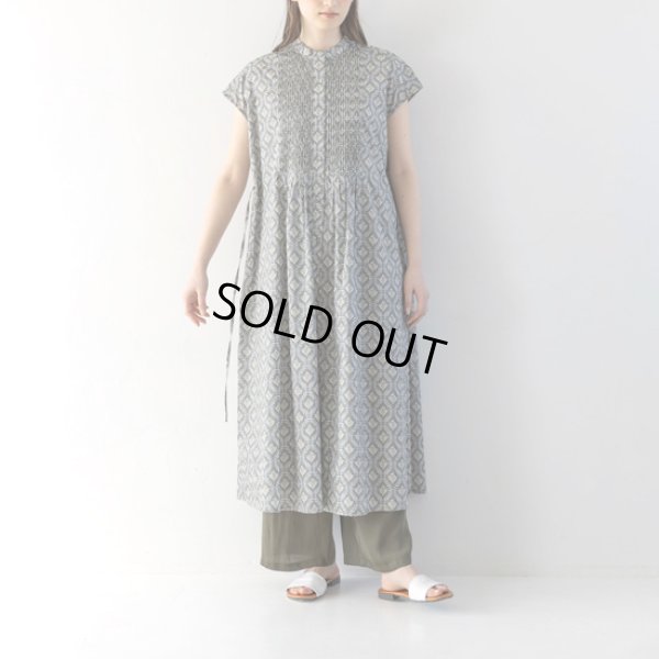 画像12: sosotto / ソソット ツタ柄細ピンタック ウエストドロスト フレンチワンピース (12)