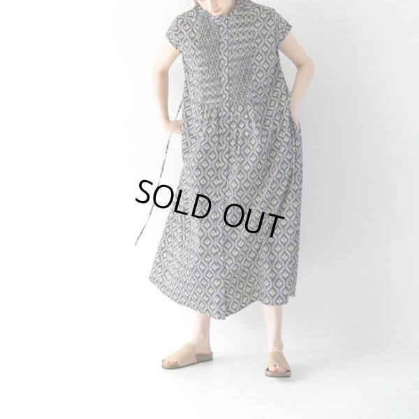 画像9: sosotto / ソソット ツタ柄細ピンタック ウエストドロスト フレンチワンピース (9)