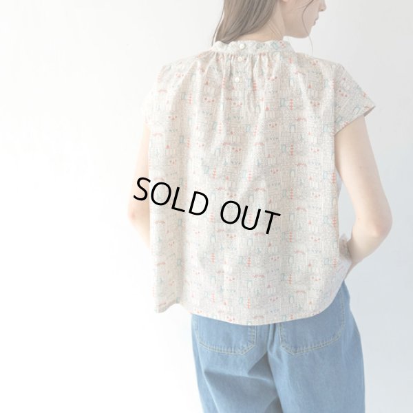 画像4: sosotto / ソソット LIBERTYタナローン スタンドカラーフレンチブラウス (4)