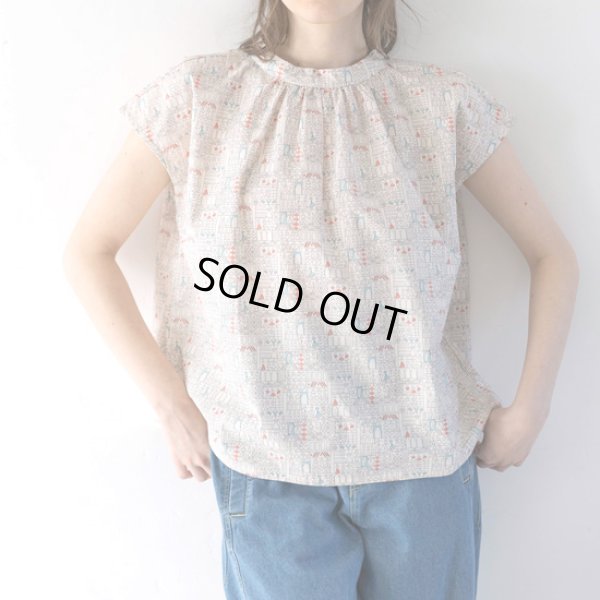 画像5: sosotto / ソソット LIBERTYタナローン スタンドカラーフレンチブラウス (5)