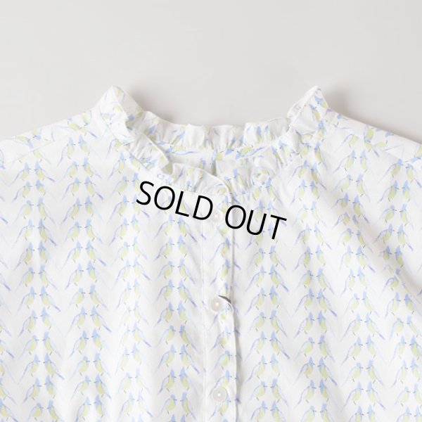 画像6: sosotto / ソソット LIBERTYタナローン ウエストドロストフリル衿プルオーバーブラウス5分袖 (6)