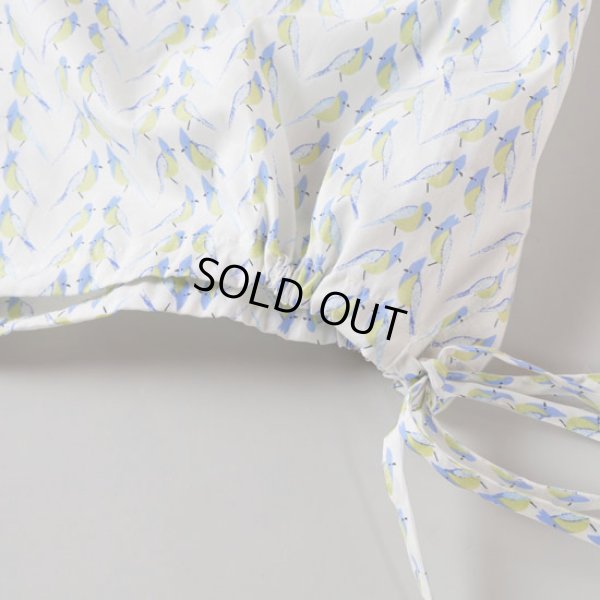 画像8: sosotto / ソソット LIBERTYタナローン ウエストドロストフリル衿プルオーバーブラウス5分袖 (8)