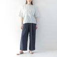画像2: sosotto / ソソット LIBERTYタナローン ウエストドロストフリル衿プルオーバーブラウス5分袖 (2)