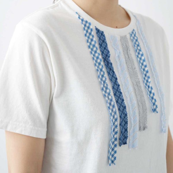 画像4: NATURAL LAUNDRY / ナテュラルランドリー カード天竺×先染め リメイクT (4)