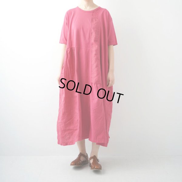 画像2: grin / グリン 天竺×リネン ハギハギ5分袖ワンピース (2)