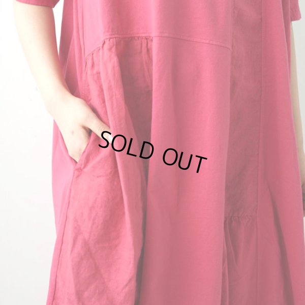 画像7: grin / グリン 天竺×リネン ハギハギ5分袖ワンピース (7)