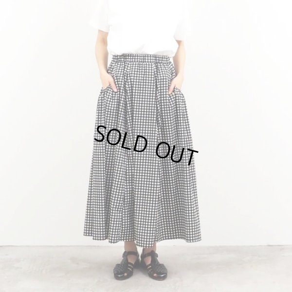 画像8: NARU / ナル ブロードストライプ＆チェック柄 ギャザースカート (8)