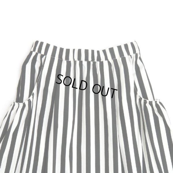 画像4: NARU / ナル ブロードストライプ＆チェック柄 ギャザースカート (4)
