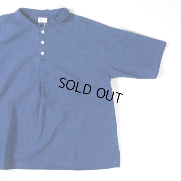 画像4: NATURAL LAUNDRY / ナテュラルランドリー シャンブレー丸衿5分袖プルオーバー (4)