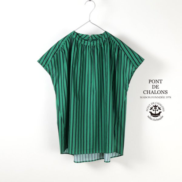 画像1: PONT DE CHALONS / ポンデシャロン オリジナルSTRIPEブラウス (1)