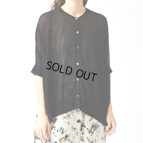 画像2: mizuiroind / ミズイロインド ハイゲージ クルーネックワイドカーディガン (2)