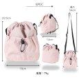 画像5: トナリノショップ ダブル巾着ショルダー 巾着バッグ、ダブル巾着ポケット付き、軽量ポリエステル素材、撥水素材、ユニセックス (5)