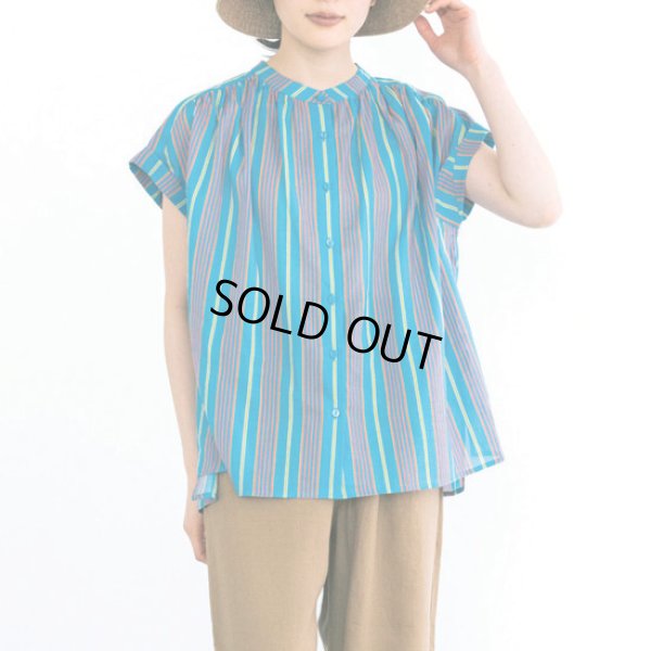 画像3: PONT DE CHALONS / ポンデシャロン トランゼットストライプブラウス (3)