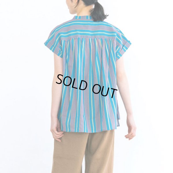 画像4: PONT DE CHALONS / ポンデシャロン トランゼットストライプブラウス (4)