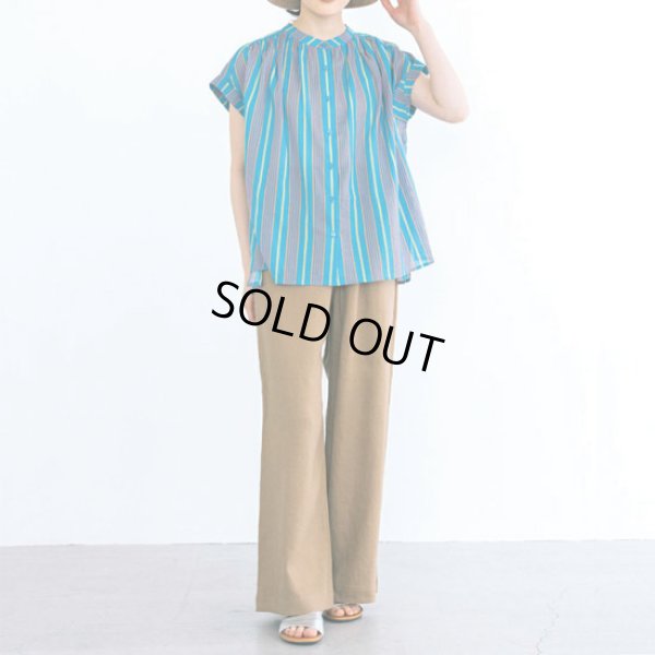 画像2: PONT DE CHALONS / ポンデシャロン トランゼットストライプブラウス (2)