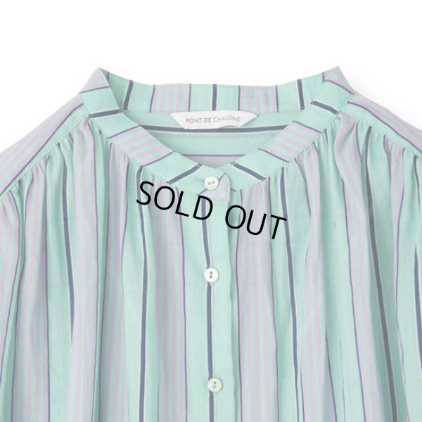 画像9: PONT DE CHALONS / ポンデシャロン トランゼットストライプブラウス (9)