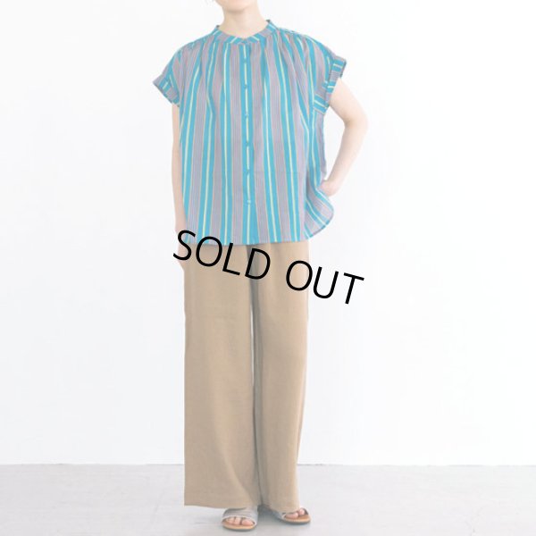 画像5: PONT DE CHALONS / ポンデシャロン トランゼットストライプブラウス (5)