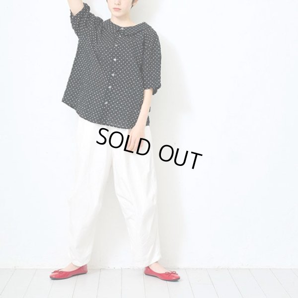 画像5: NARU / ナル 80ローンリップルシンプルドット ワイドカラーシャツ (5)