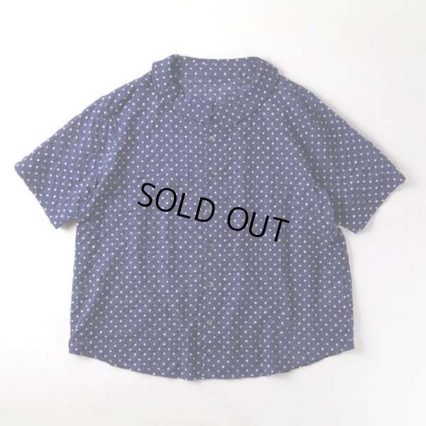 画像7: NARU / ナル 80ローンリップルシンプルドット ワイドカラーシャツ (7)