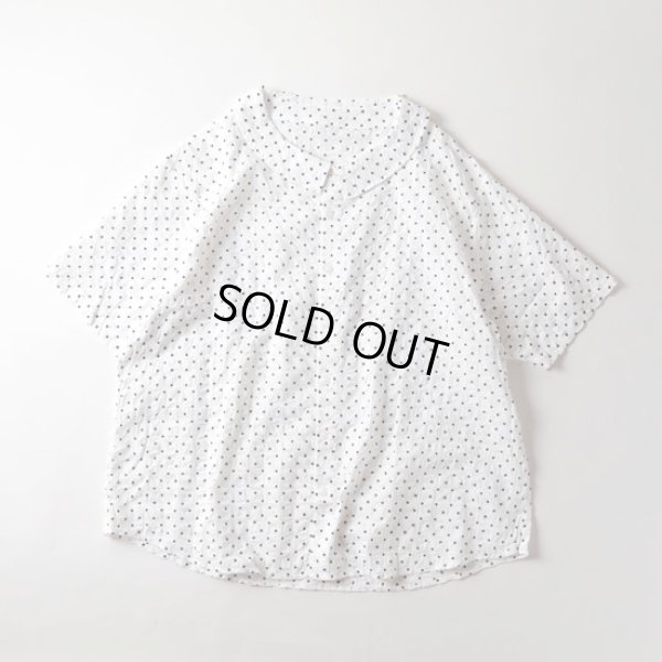 画像13: NARU / ナル 80ローンリップルシンプルドット ワイドカラーシャツ (13)