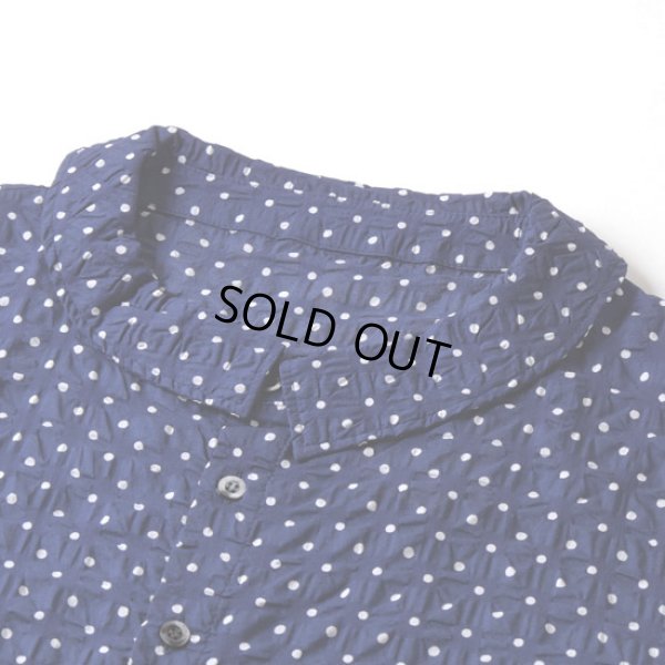 画像11: NARU / ナル 80ローンリップルシンプルドット ワイドカラーシャツ (11)