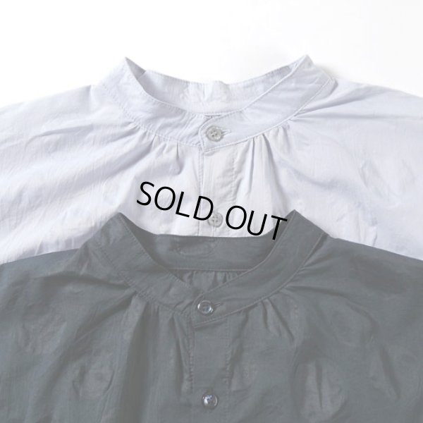 画像9: NARU / ナル ローン塩縮ランダムドット ターキーシャツスタンドカラー (9)