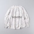 画像1: sosotto / ソソット リバティポプリン ゴムシャーリング袖ブラウス (1)