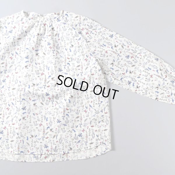 画像3: sosotto / ソソット リバティポプリン ゴムシャーリング袖ブラウス (3)
