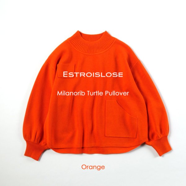 画像1: ESTROISLOSE / エストゥロワルーズ コットンミラノリブ タートルプルオーバー (1)