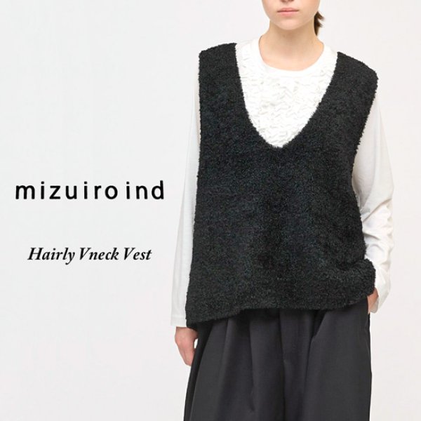 画像1: mizuiroind / ミズイロインド ヘアリーVネックベスト (1)