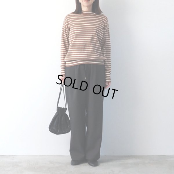 画像2: NARU / ナル ムースヤーン ハイネックボーダーニット (2)