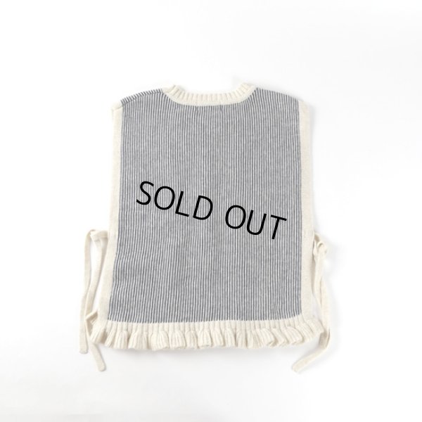 画像8: sosotto / ソソット ストライプケーブル サイドリボン開き裾フリルベスト (8)