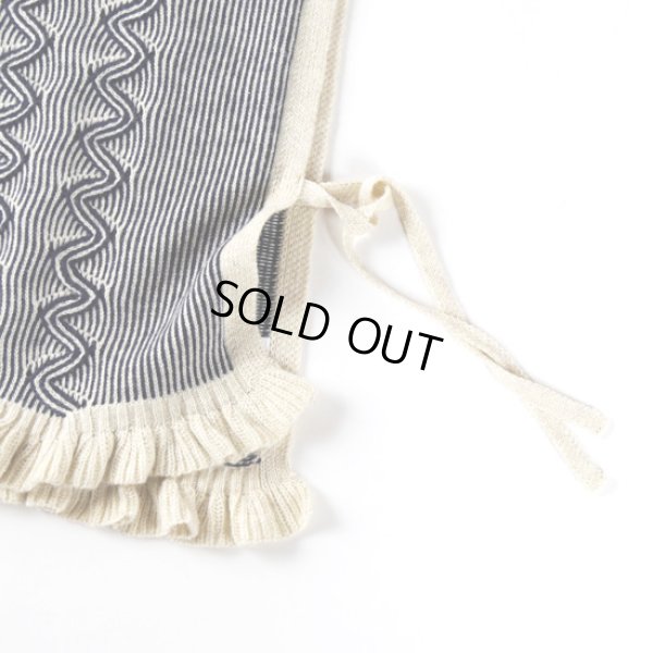 画像6: sosotto / ソソット ストライプケーブル サイドリボン開き裾フリルベスト (6)