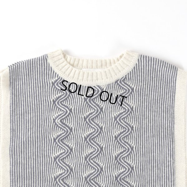 画像2: sosotto / ソソット ストライプケーブル サイドリボン開き裾フリルベスト (2)