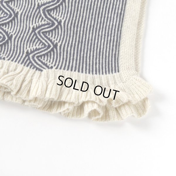 画像5: sosotto / ソソット ストライプケーブル サイドリボン開き裾フリルベスト (5)