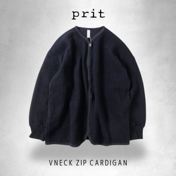 画像10: prit / プリット コールキルト VネックZIPカーディガン (10)