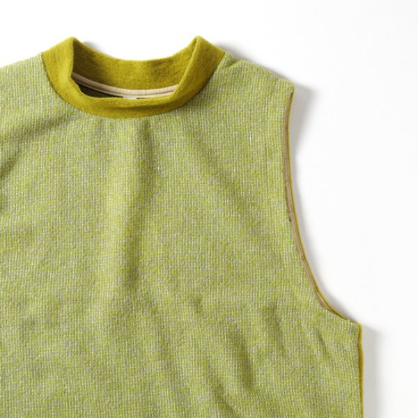 画像4: prit / プリット エアブラシニット×トライスピンループツイード切替 ニットライクプルオーバーベスト (4)