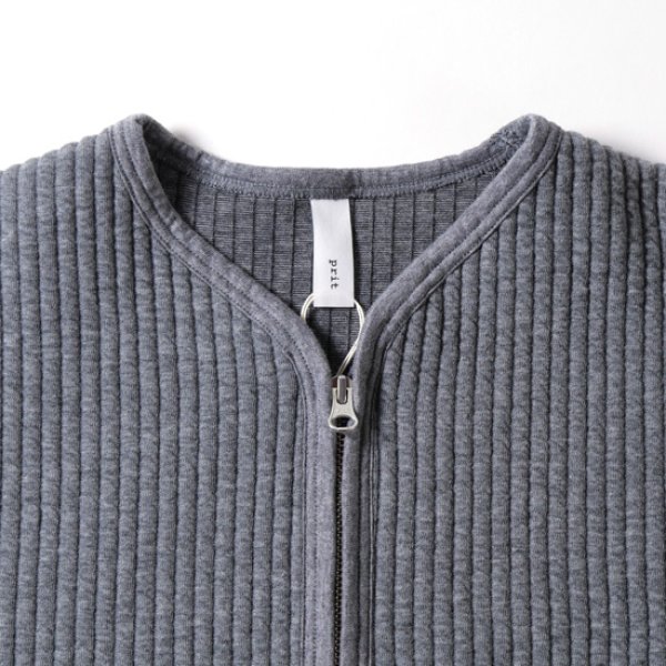 画像2: prit / プリット コールキルト VネックZIPカーディガン (2)