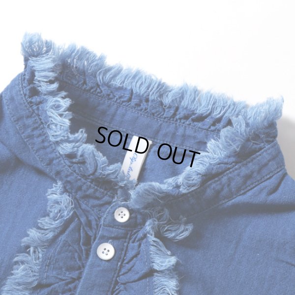 画像3: CLIP.TAB / クリップタブ インディゴシャンブレー フリルシャツ (3)