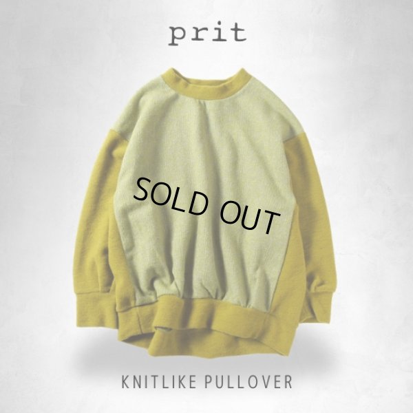 画像1: prit / プリット エアブラシニット×トライスピンループツイード切替 ニットライクプルオーバー (1)