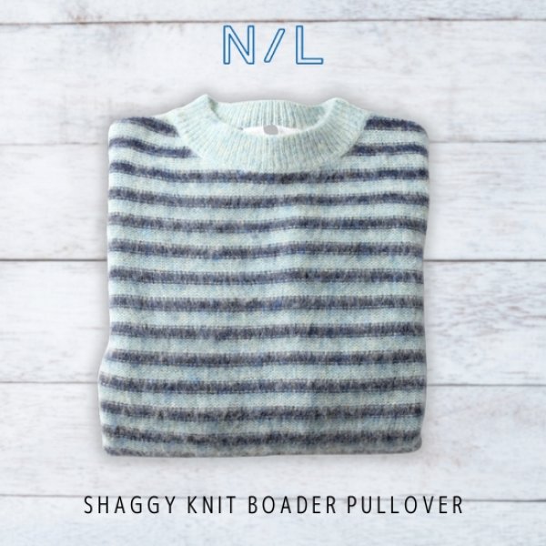 画像1: NATURAL LAUNDRY / ナテュラルランドリー シャギーニット ボーダープルオーバー (1)