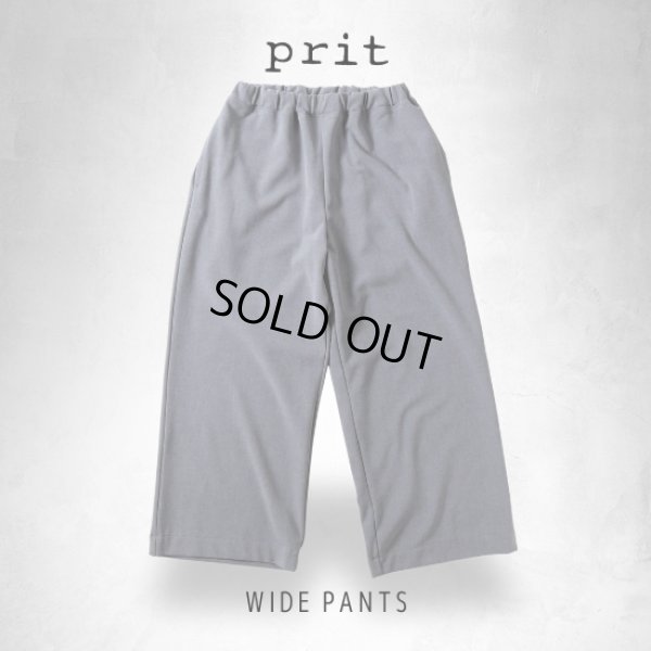 画像1: prit / プリット ツイルストレッチ裏起毛 ワイドパンツ (1)