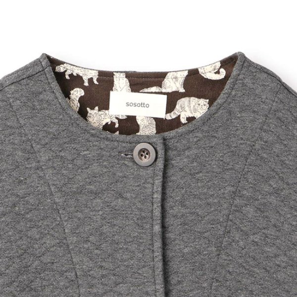 画像3: sosotto / ソソット コットンキルト ノーカラーコート (3)