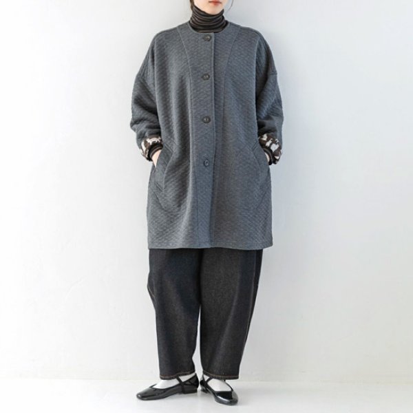 画像4: sosotto / ソソット コットンキルト ノーカラーコート (4)